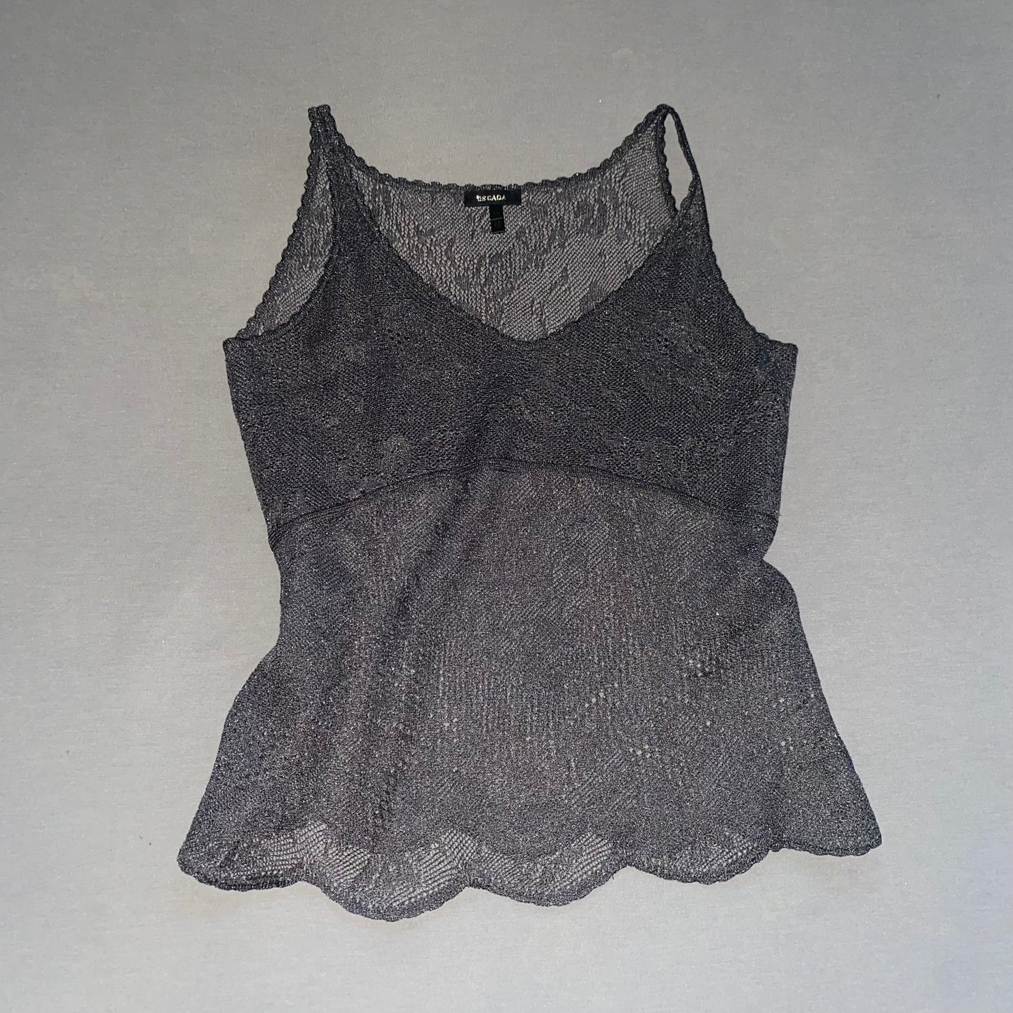 escada knit lace tank top