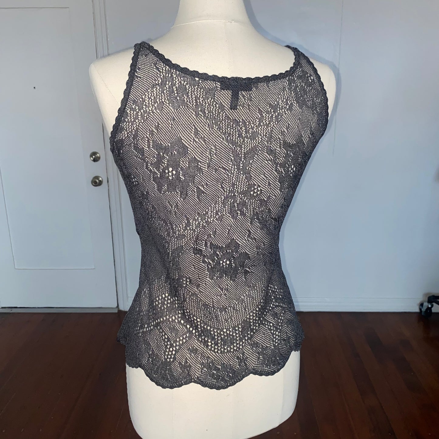 escada knit lace tank top