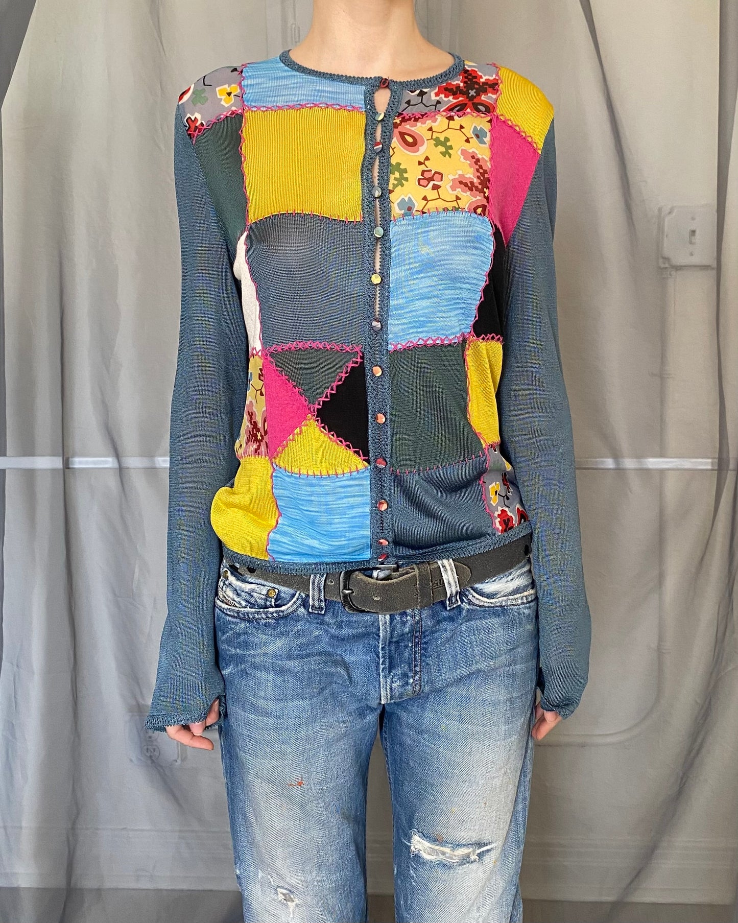 ss2002 galliano patchwork knit