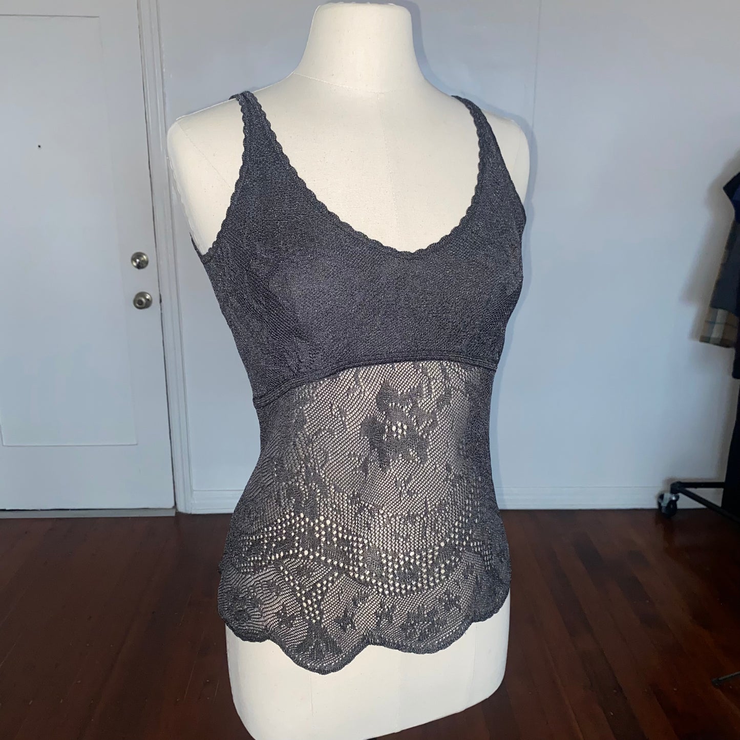 escada knit lace tank top