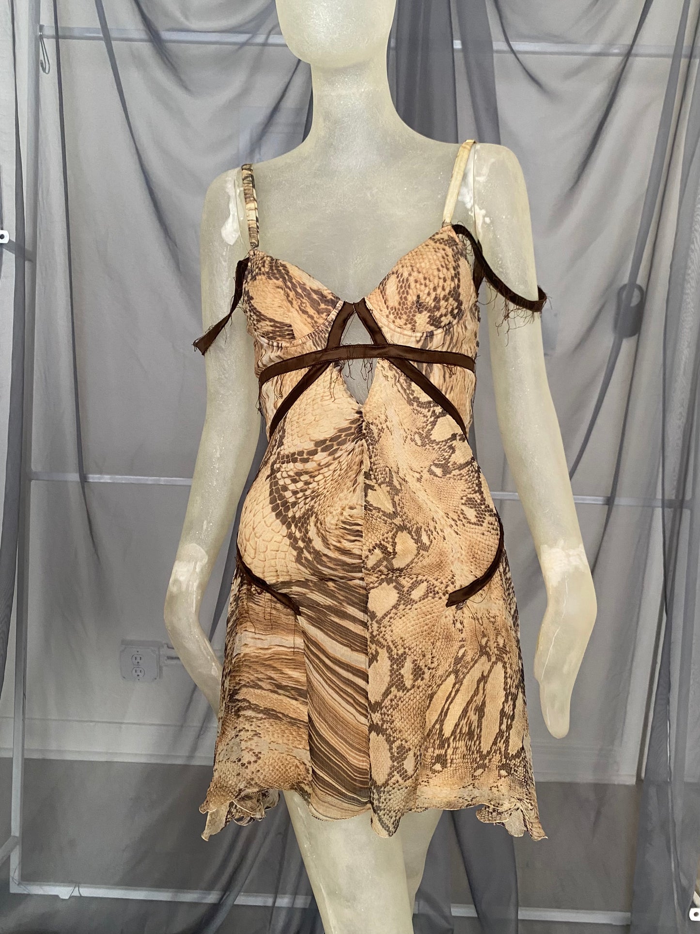 Roberto Cavalli snakeskin print dress