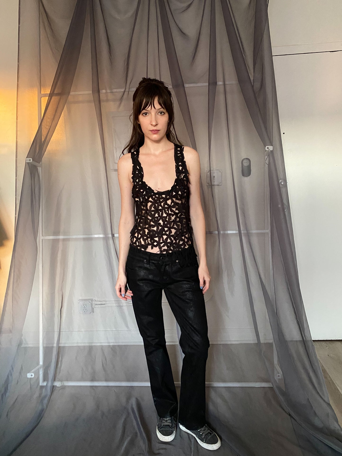 m+f girbaud laser cut top