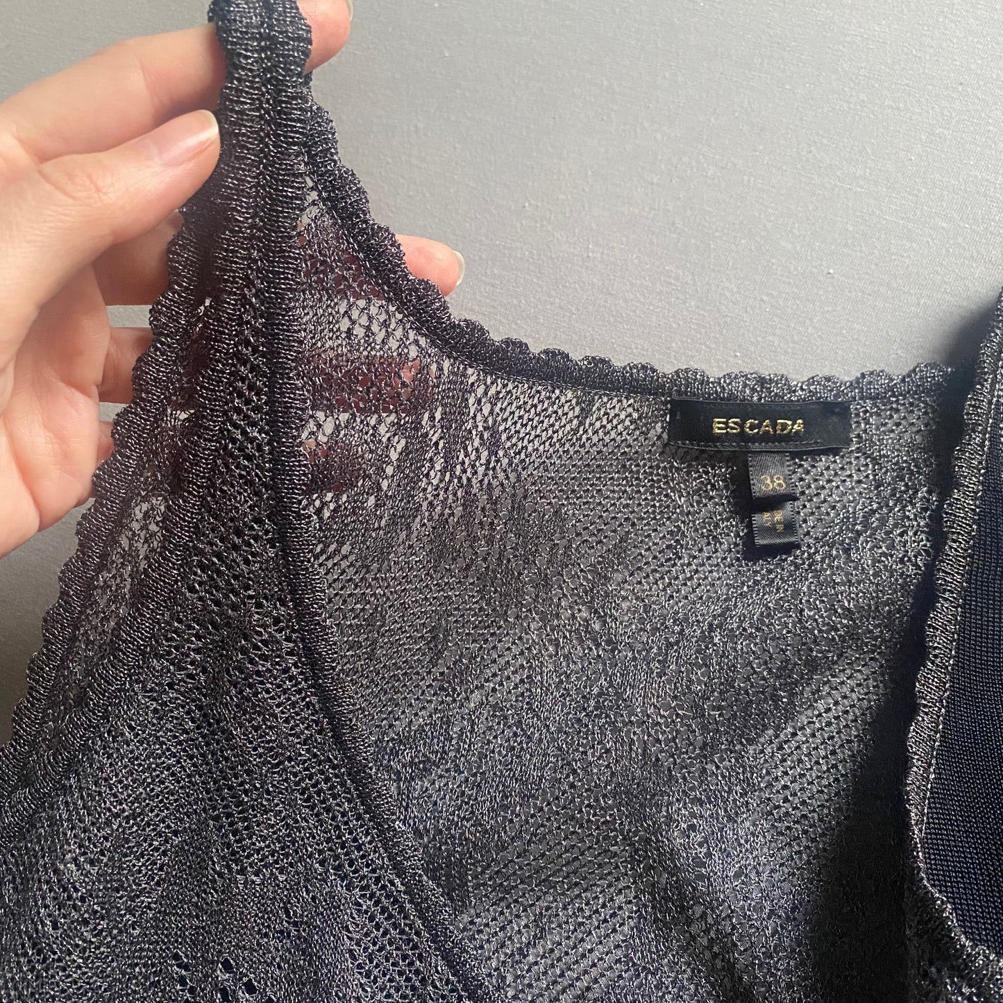 escada knit lace tank top