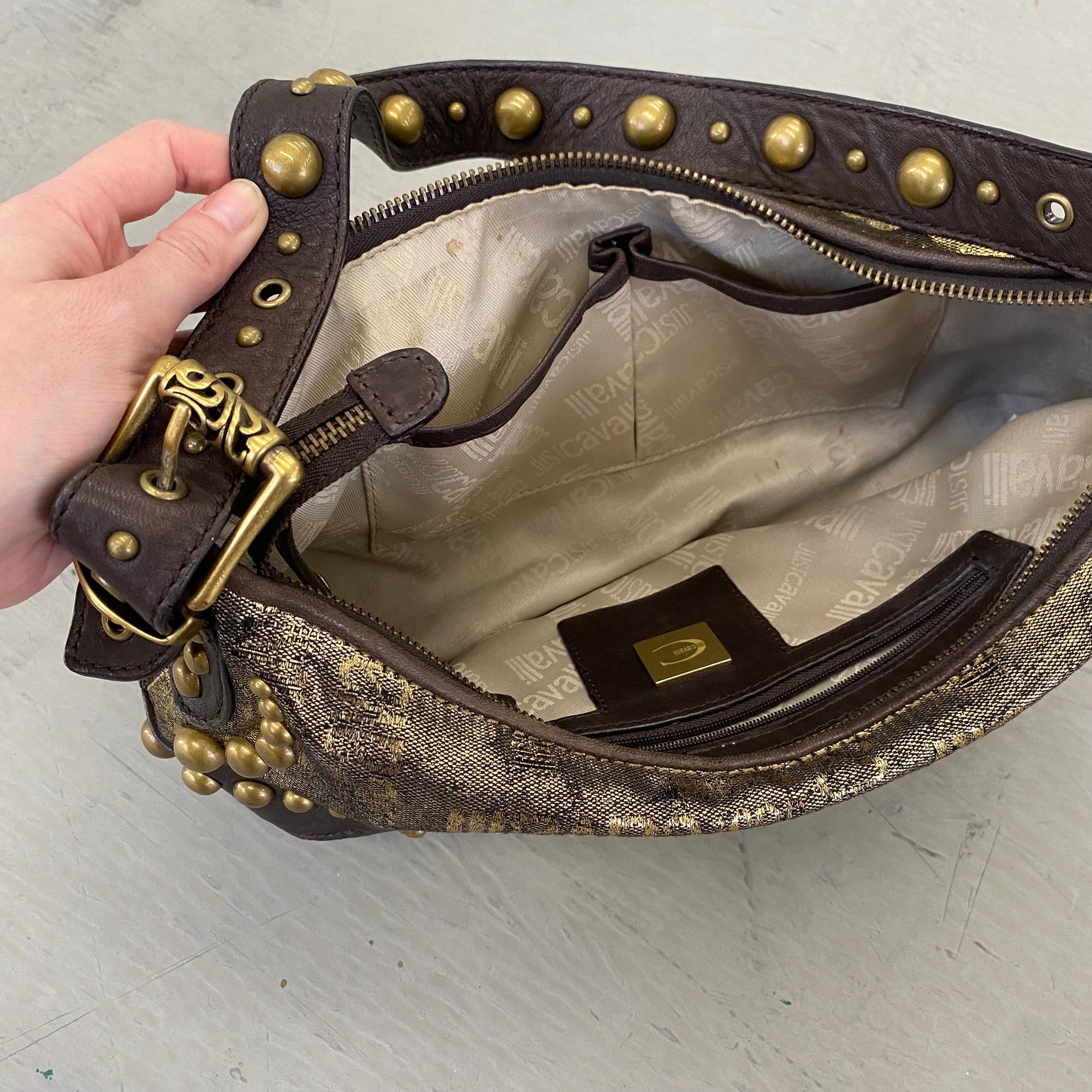 studded cavalli bag