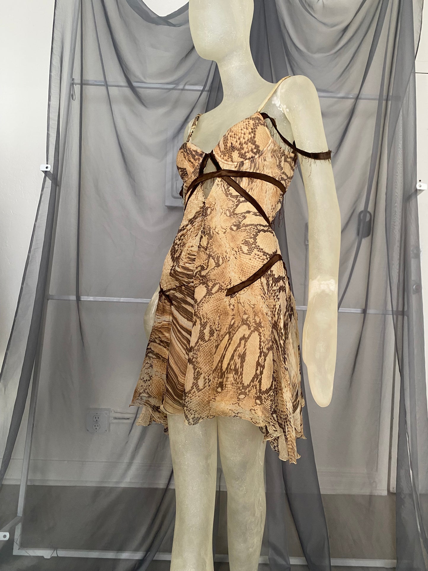 Roberto Cavalli snakeskin print dress