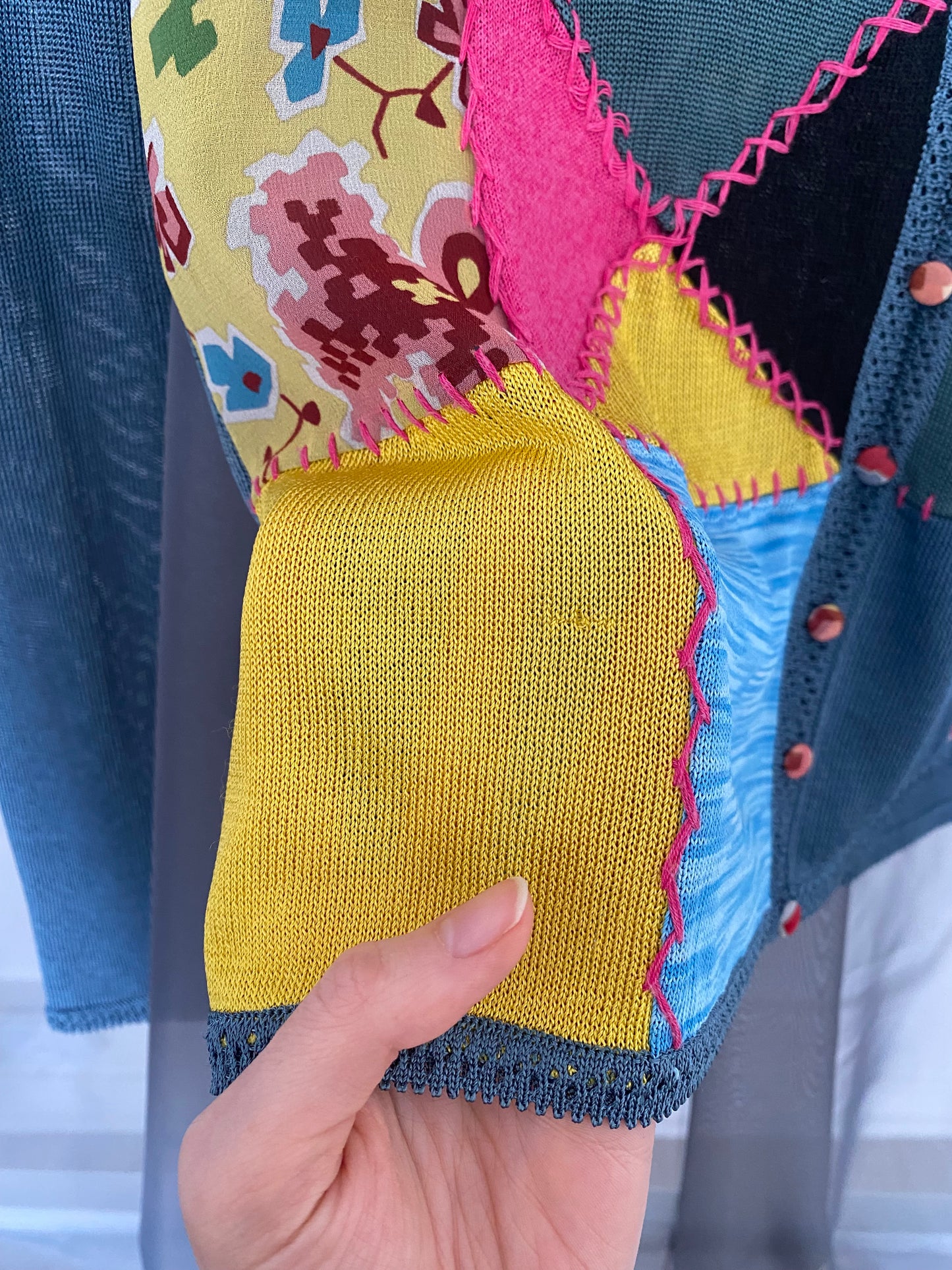 ss2002 galliano patchwork knit