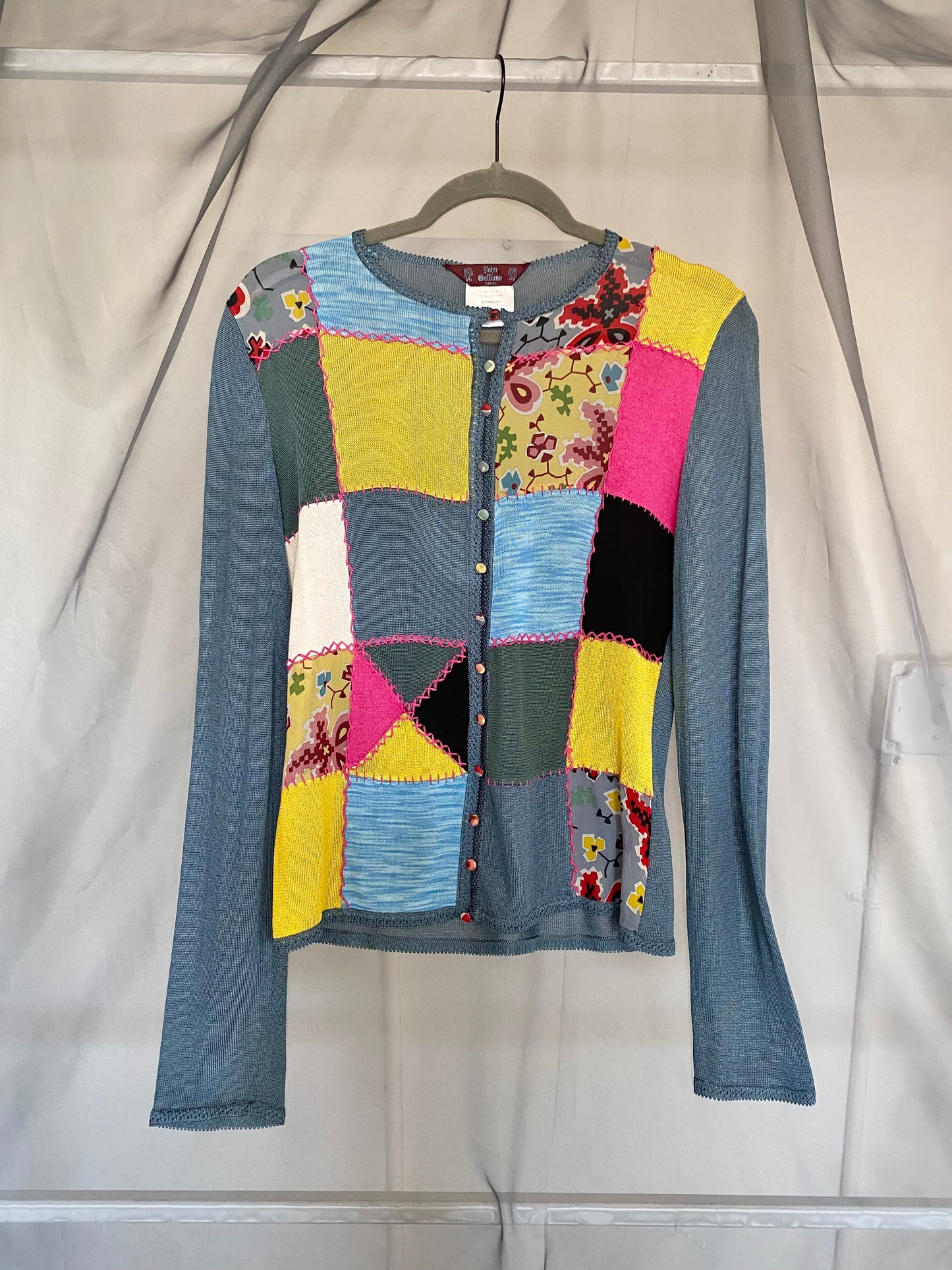 ss2002 galliano patchwork knit