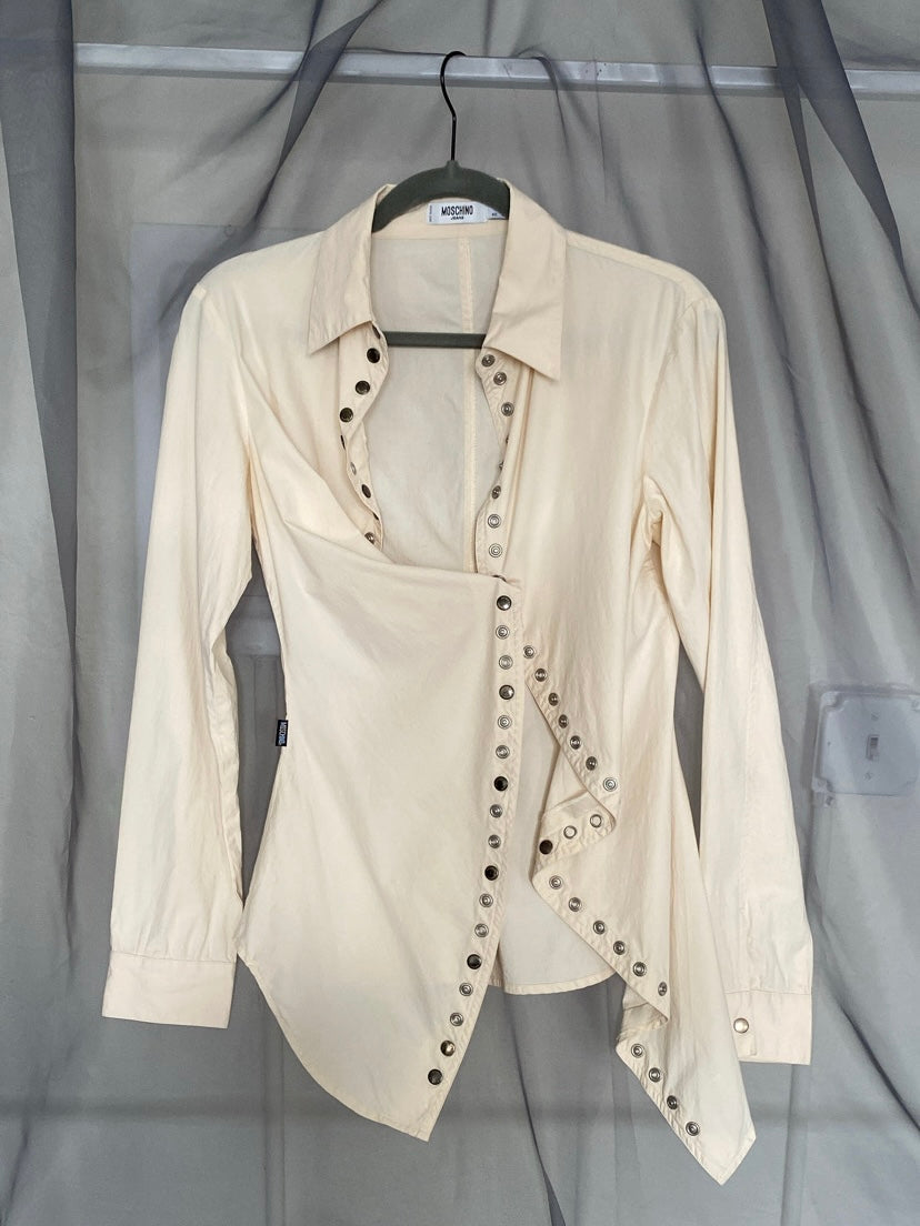 moschino xtra snap button shirt