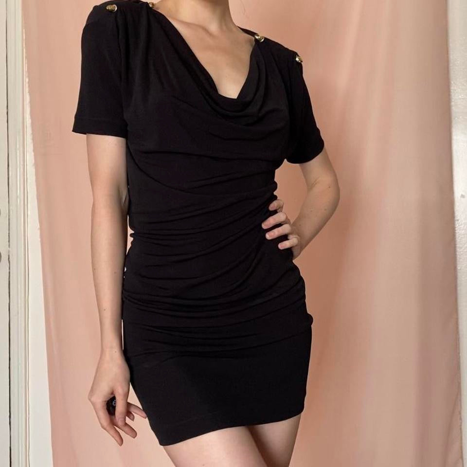 cavalli draped mini dress