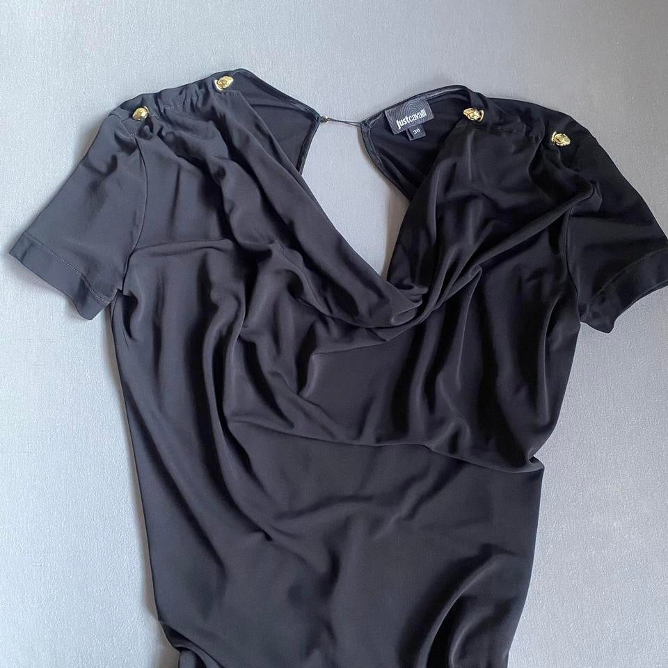 cavalli draped mini dress