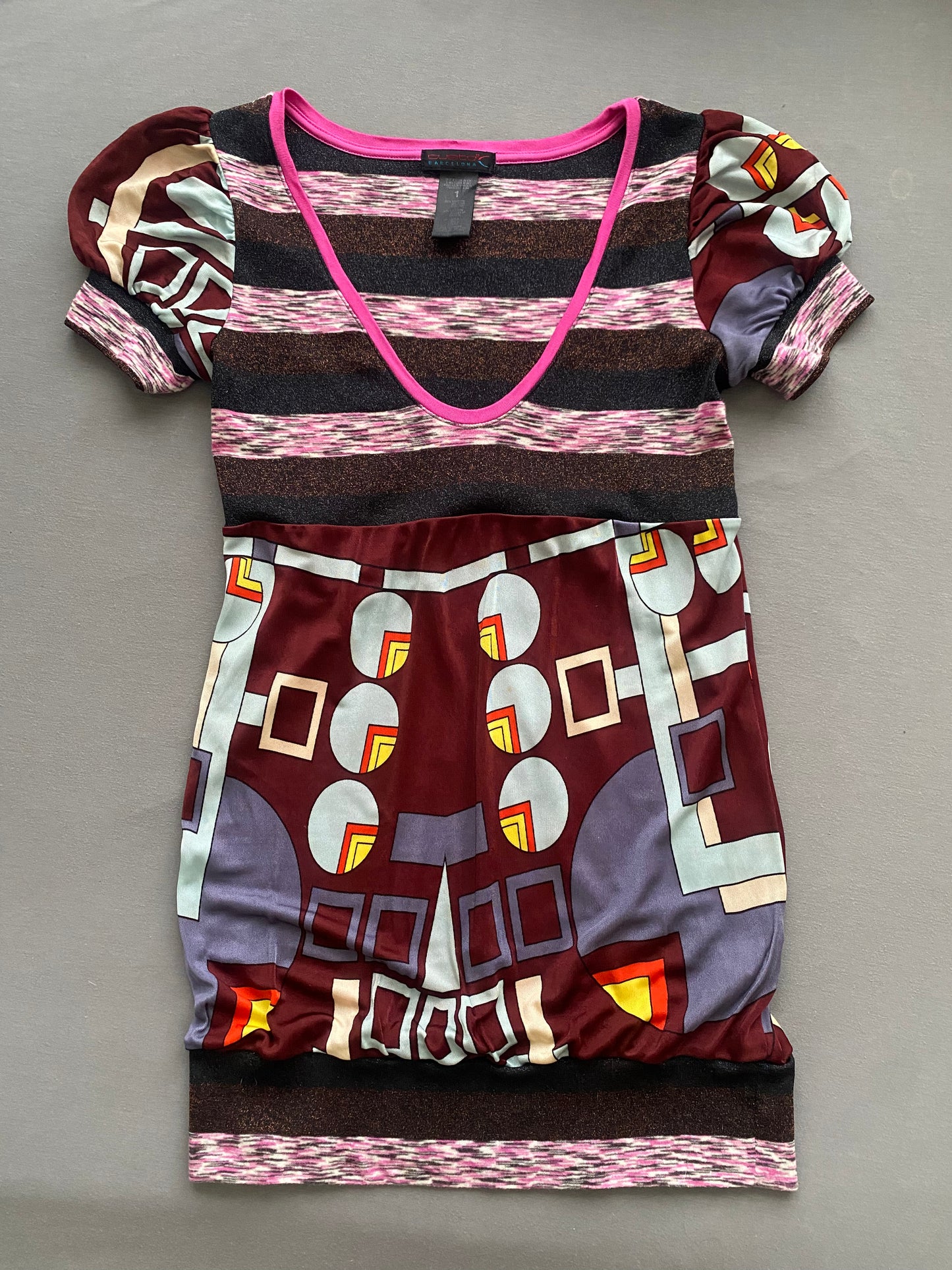 geo pattern patchwork top