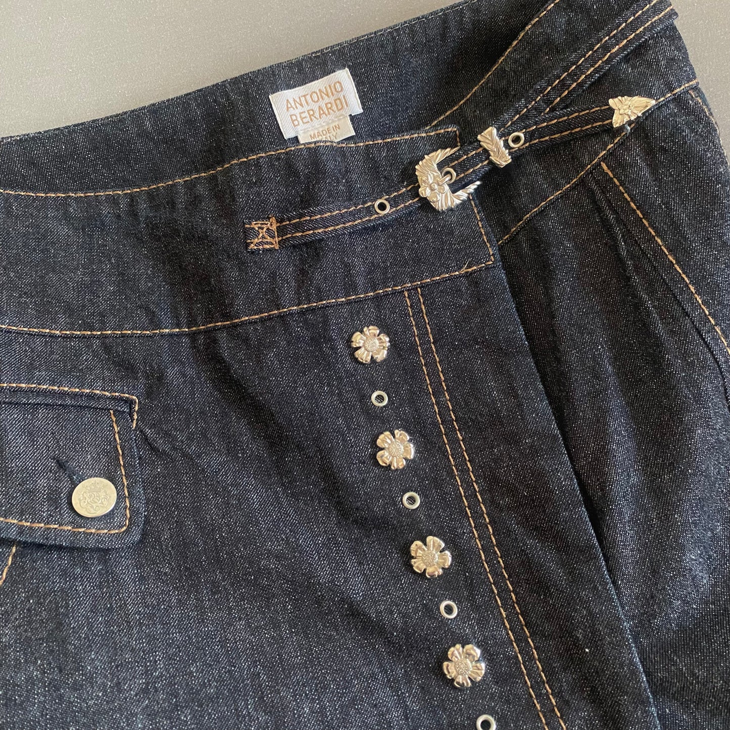 antonio berardi denim skirt
