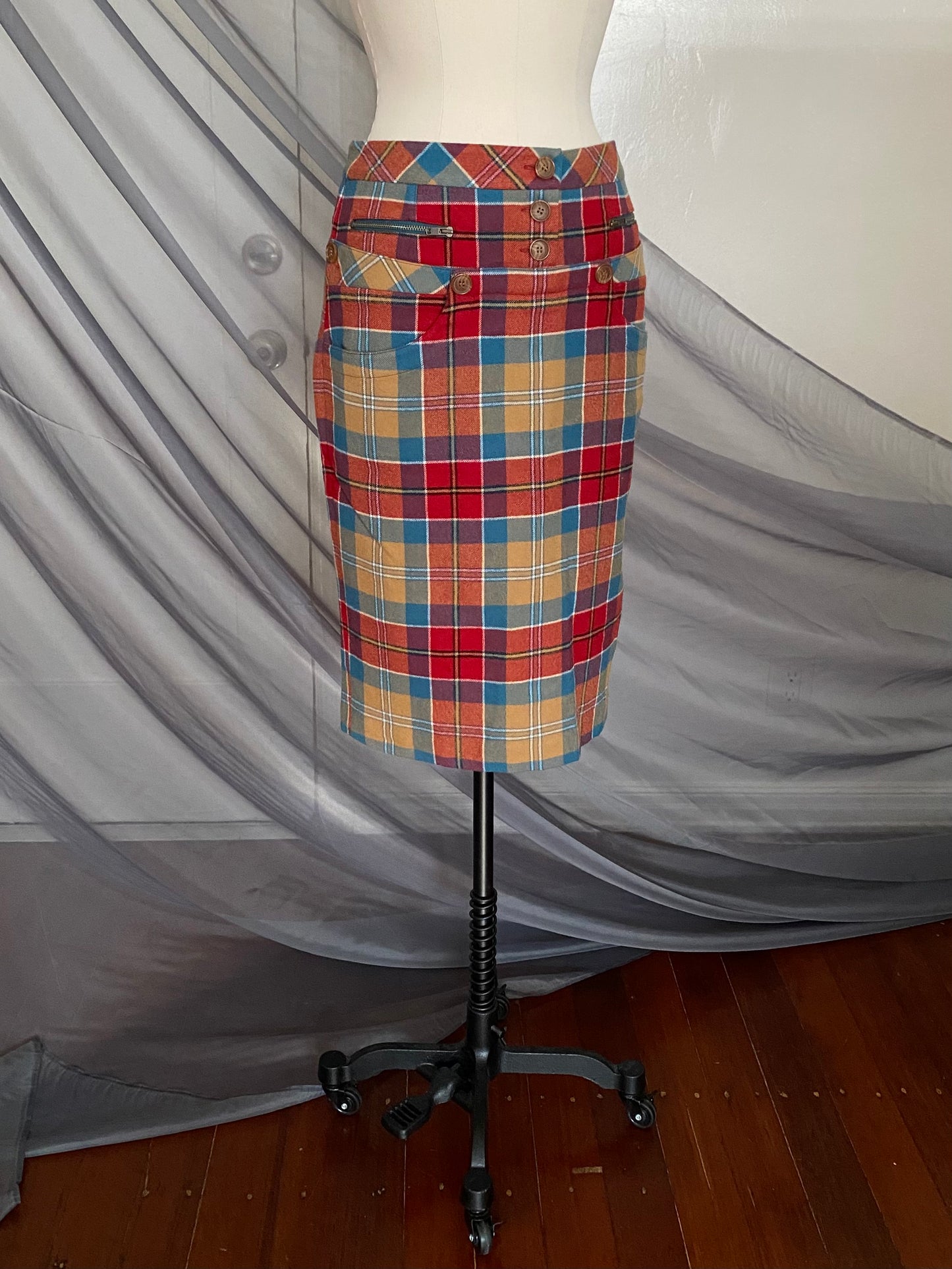 l.a.m.b by gwen stefani plaid skirt