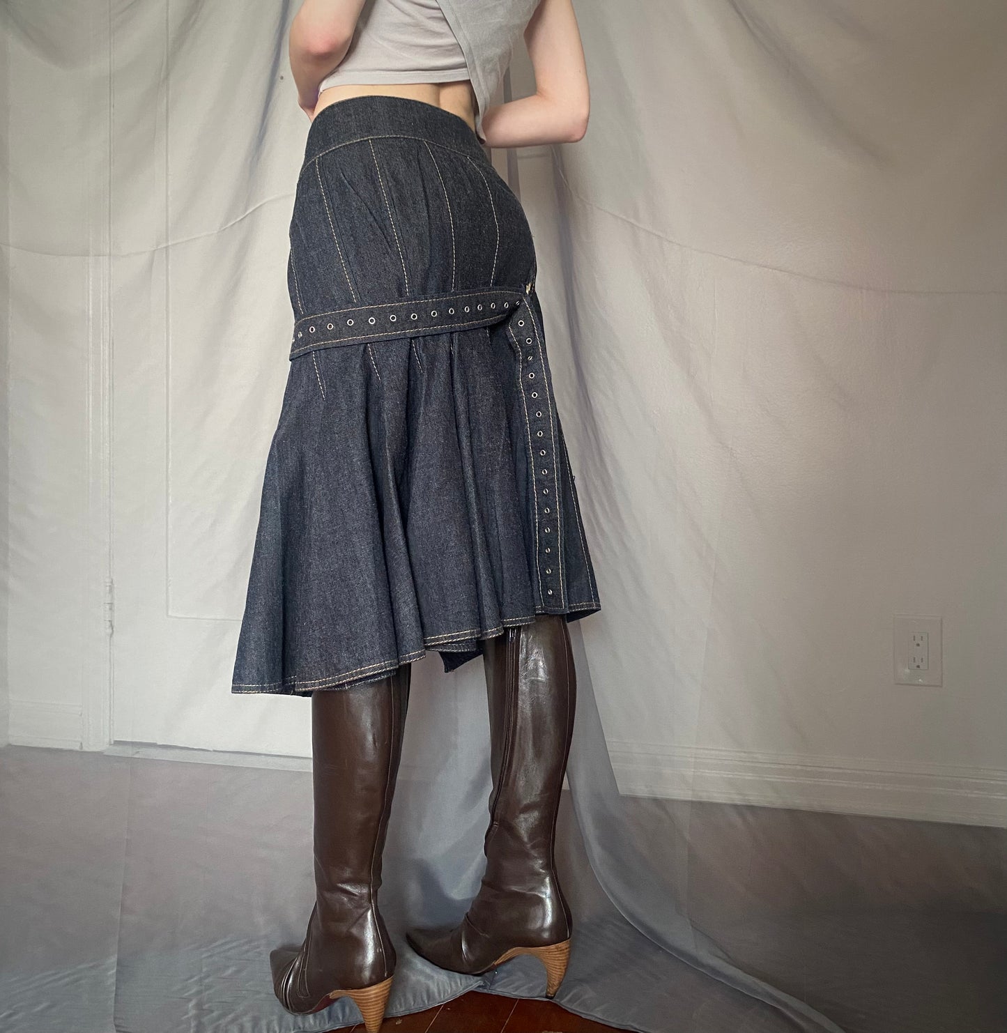 antonio berardi denim skirt