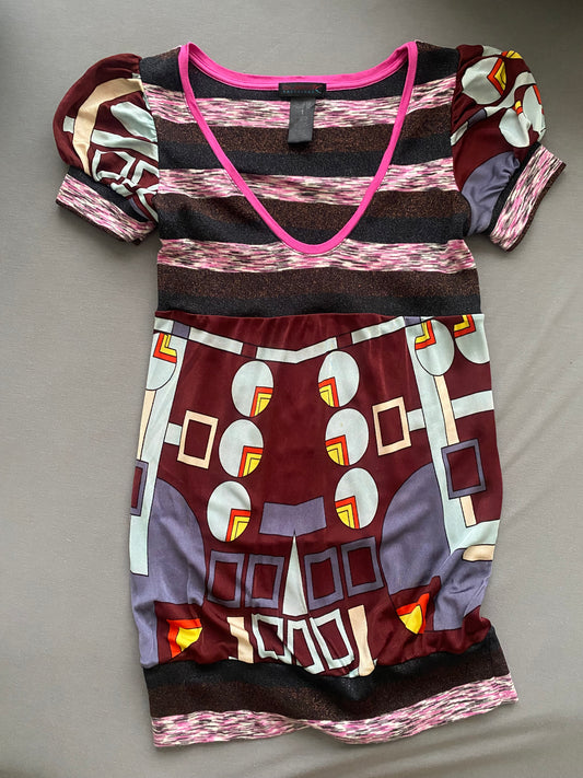 geo pattern patchwork top